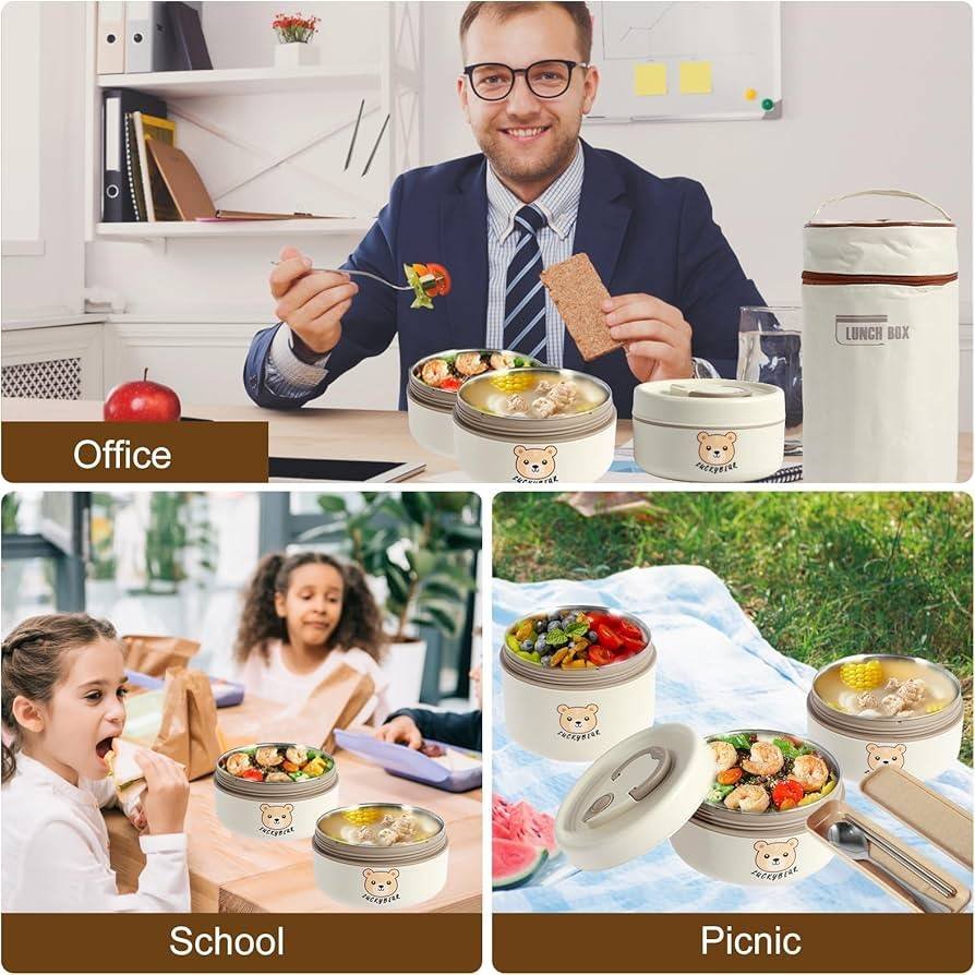 4 layer Thermal Lunch Box With Aluminum Foil Bag