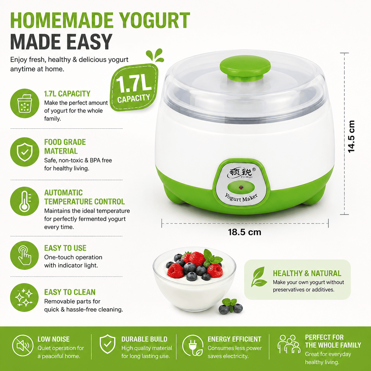 Automatic Yogurt Maker | Doi Maker 1.7L