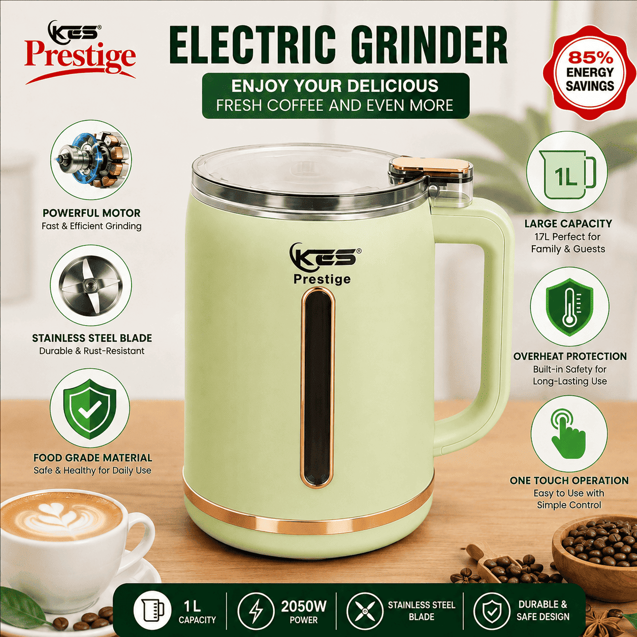 KES Prestige Electric Grinder 1.0L (Model: KS-2026)