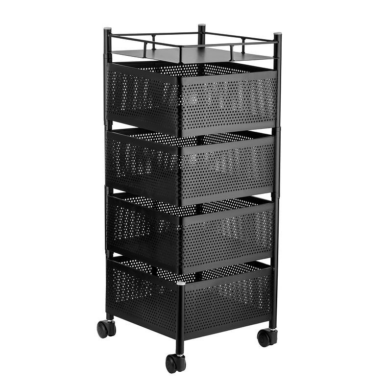 4-Layer Rotating Kitchen Rack – Square Shape Fruit & Vegetable Storage Organizer