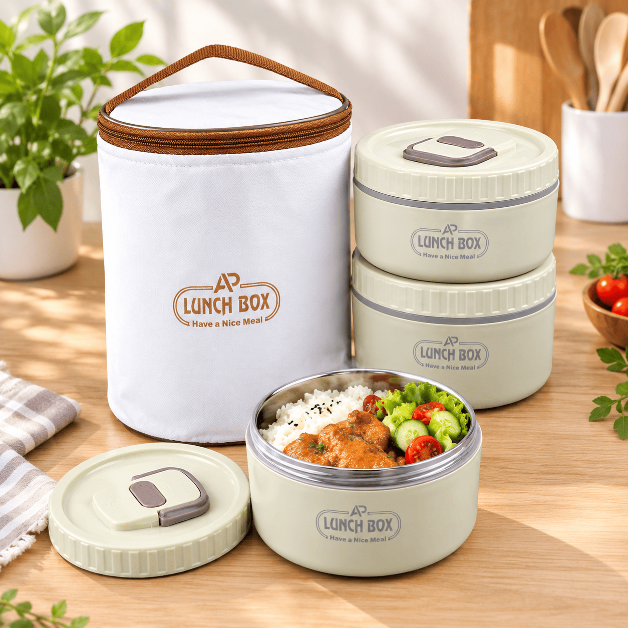 3 layer Thermal Lunch Box With Aluminum Foil Bag