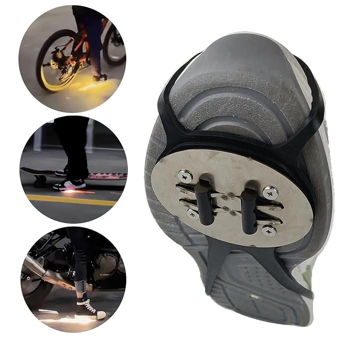 Fire Spark Shoe Plate for Bikers & Skaters – Universal Size